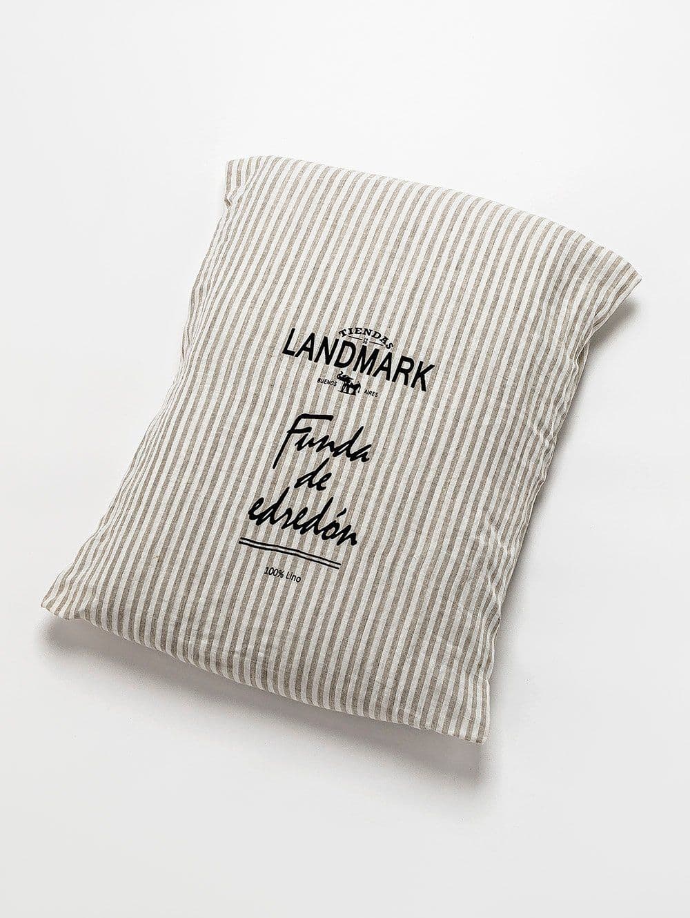 FUNDA DE LINO THESS OATMEAL STRIPE SUPER KING 285 X 250