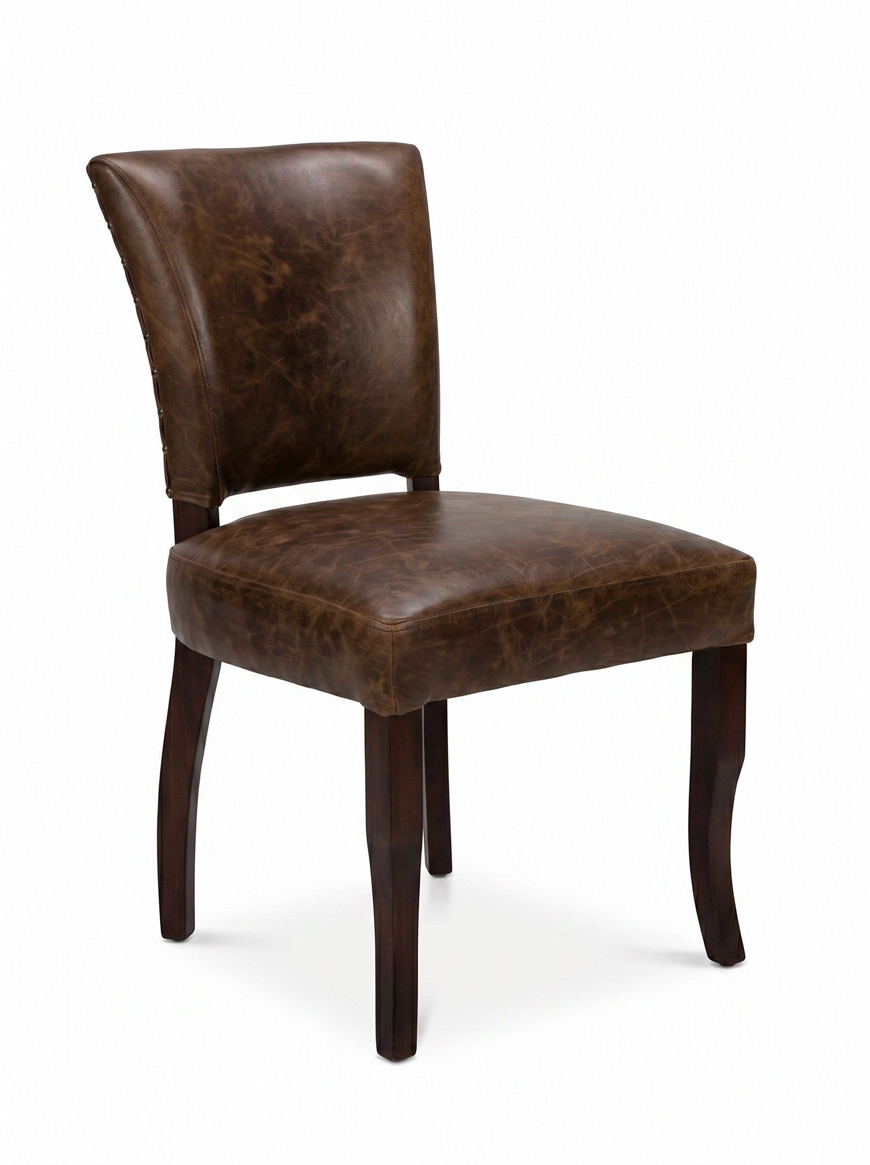SILLA TORINO CON APOYABRAZOS CUERO HABANO