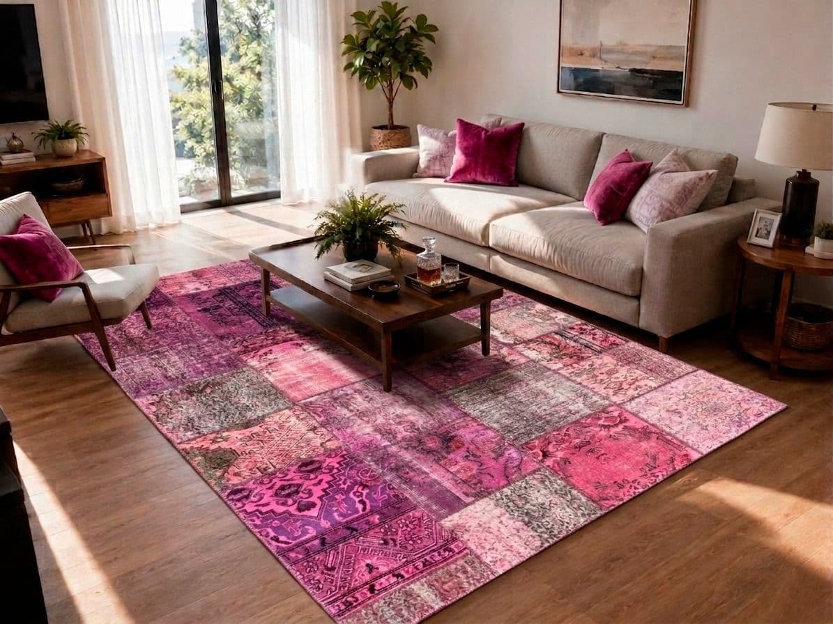 PATCHWORK ANTIQUE PERSIA FUCSIA 203x297