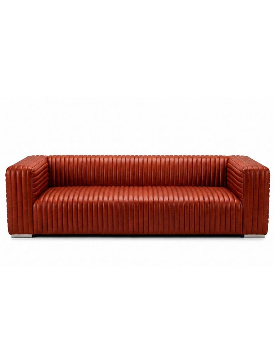 SOFA CAROLINE CUERO ROYAL ROUGE 254X67