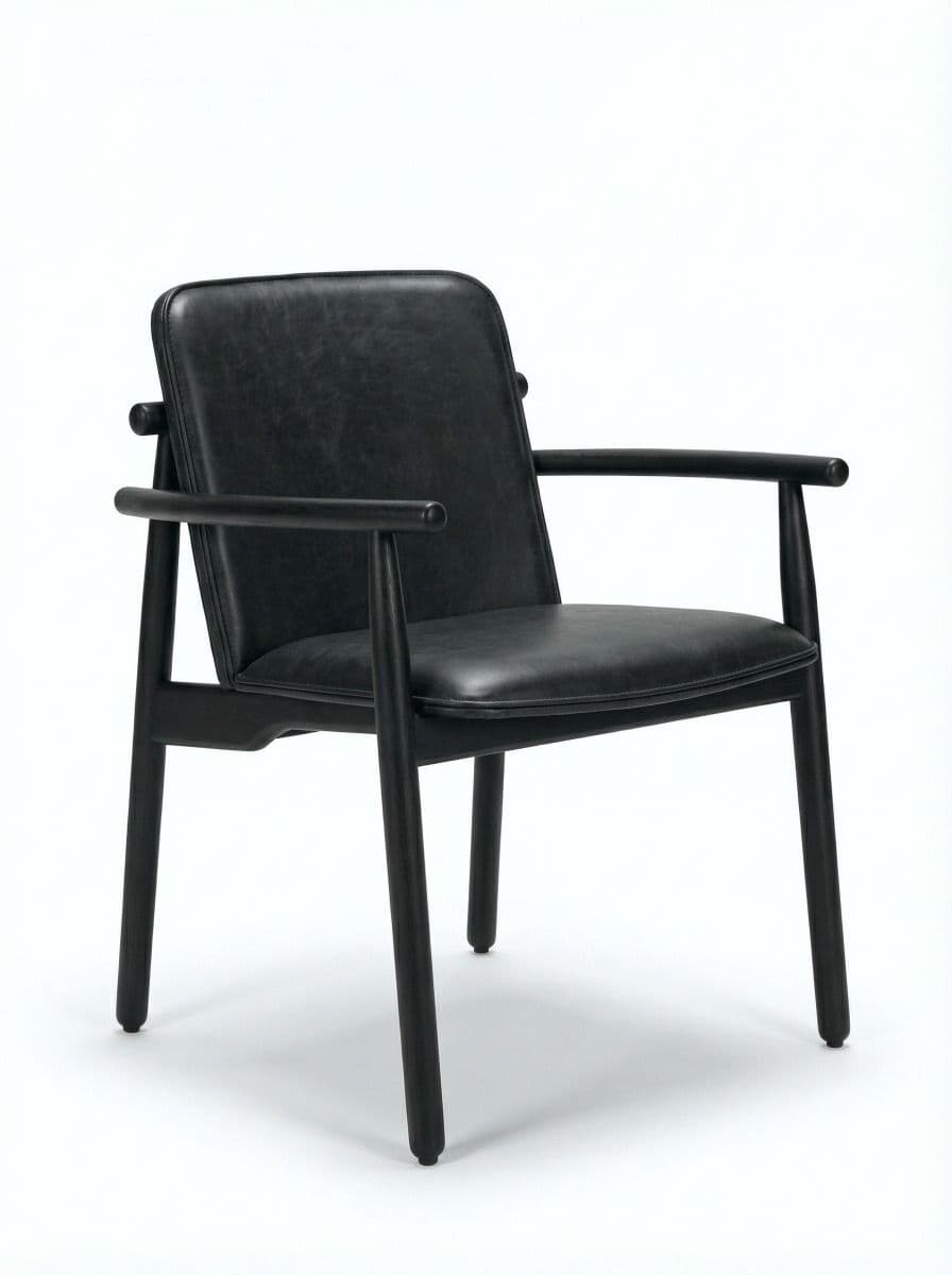 SILLA CON APOYABRAZO NEVES CUERO BLACK
