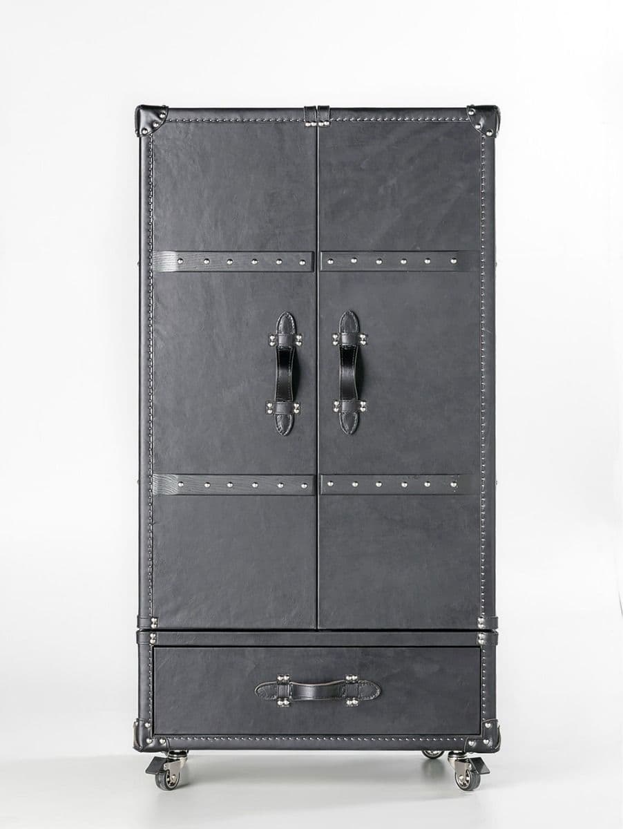 Bar Hudson Cuero Negro 69×52×130 cm