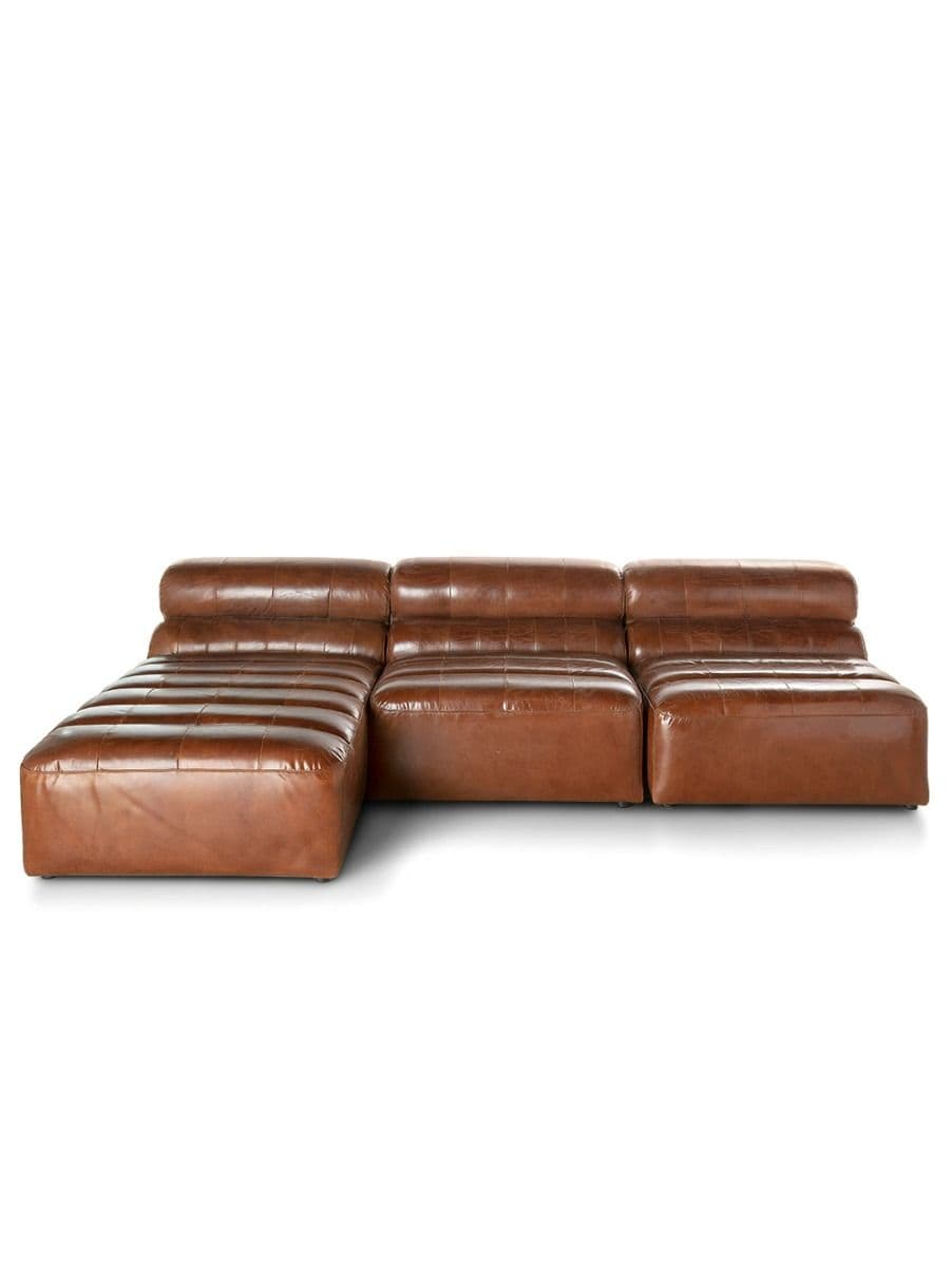 SOFA L MANCHESTER CUERO BROWN 107X73